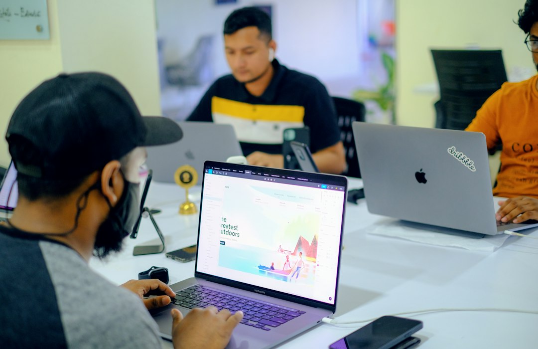 Digital agency team collaborating on a website design project
